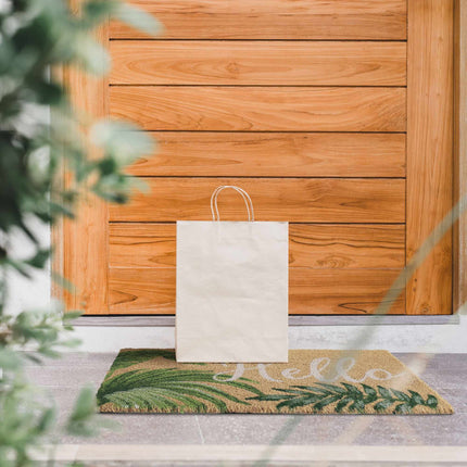 Door mat in coconut "Hello