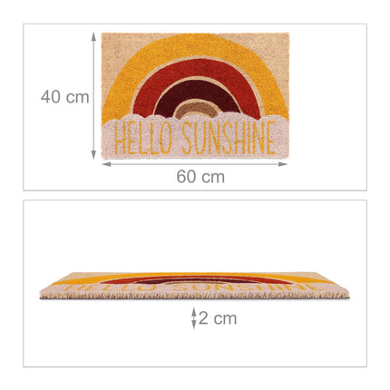 Door mat in coconut "Hello Sunshine