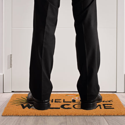 Door mat in coconut "Hello and welcome
