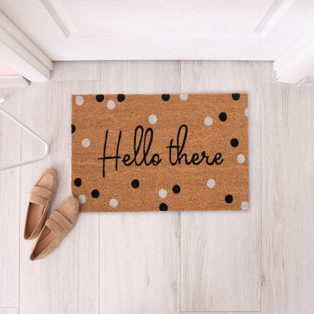 Door mat in coconut "Hello there"