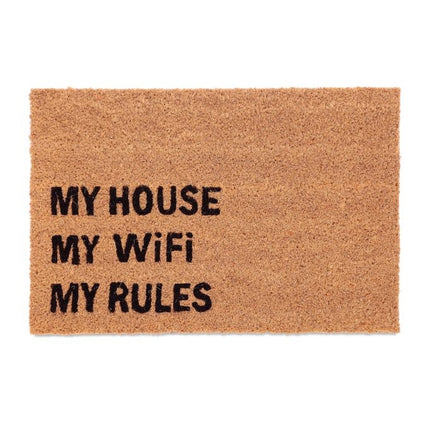 Door mat in coconut "MY WiFi MY RULES"