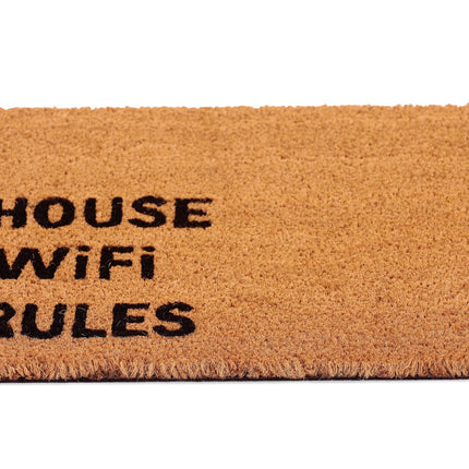 Door mat in coconut "MY WiFi MY RULES"