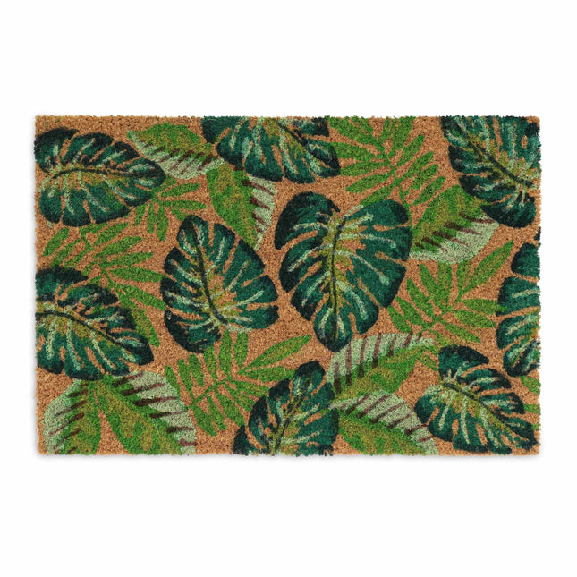 Door mat in coconut Monstera leaves