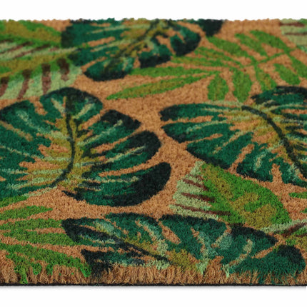 Door mat in coconut Monstera leaves