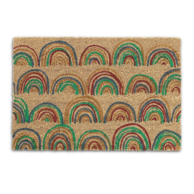 Door mat in coconut "Rainbow