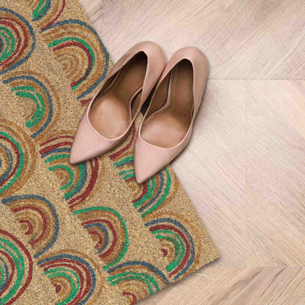 Door mat in coconut "Rainbow