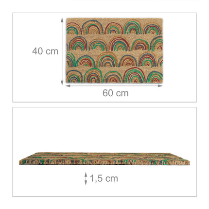 Door mat in coconut "Rainbow