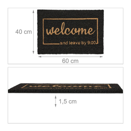 Door mat in coconut "Welcome and leave 9