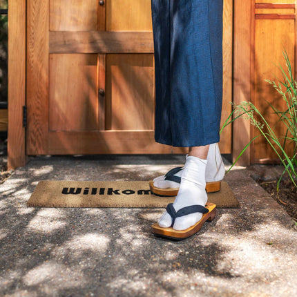 Door mat in coconut Welcome slim