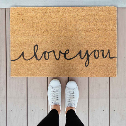 Doormat in coconut iloveyou