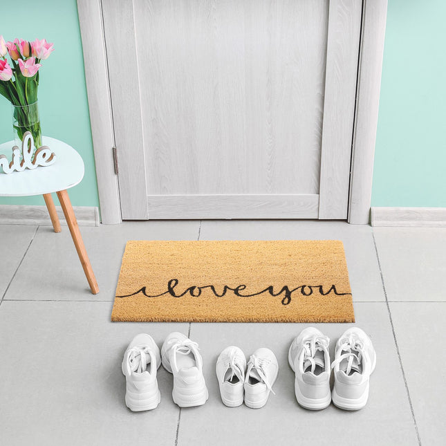 Doormat in coconut iloveyou