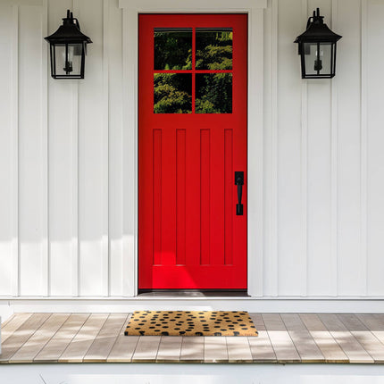 Door mat in coconut with dots