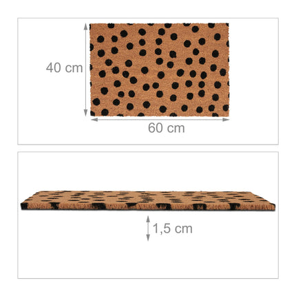 Door mat in coconut with dots