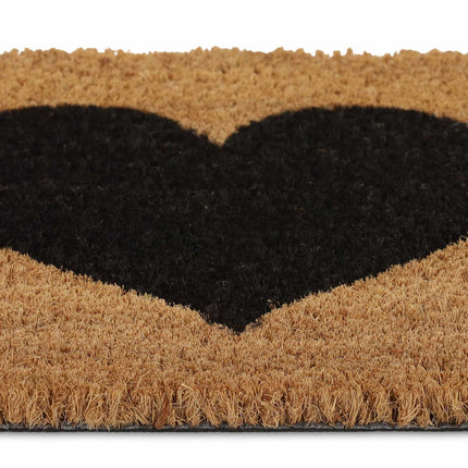 Door mat in coconut with heart