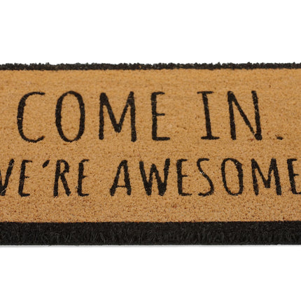 Door mat in coconut with sayings