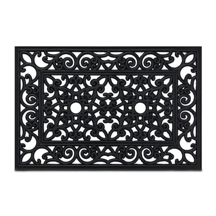 Door mat made of rubber with ornaments