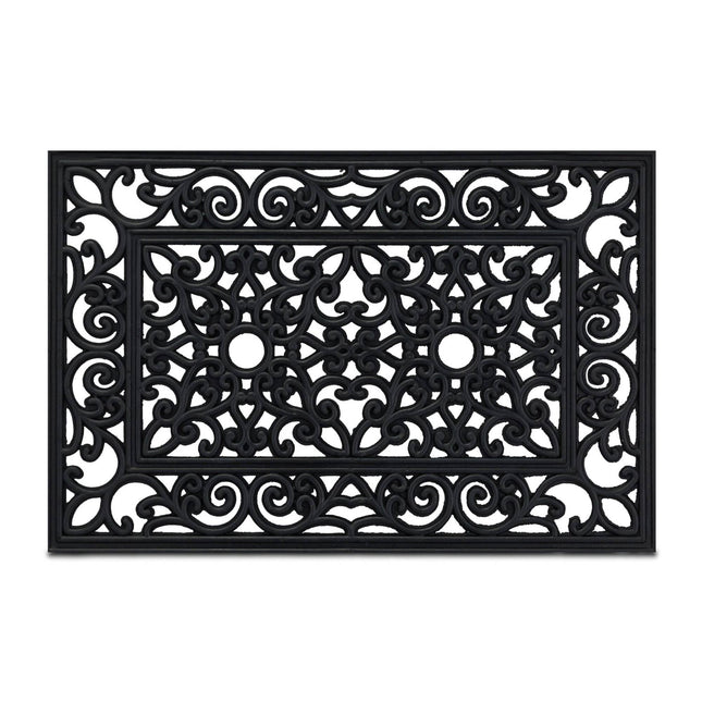 Door mat made of rubber with ornaments