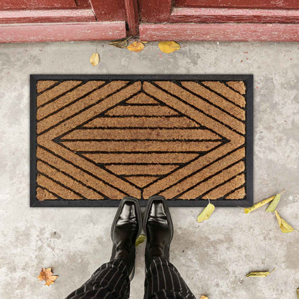Door mat rubber & coconut striped