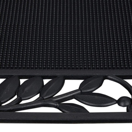 Door mat rubber leaf motif