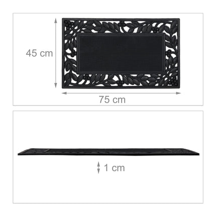Door mat rubber leaf motif