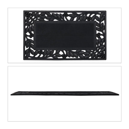 Door mat rubber leaf motif