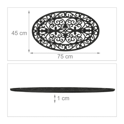Door mat rubber ornament oval