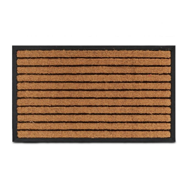Door mat "striped" rubber & coconut