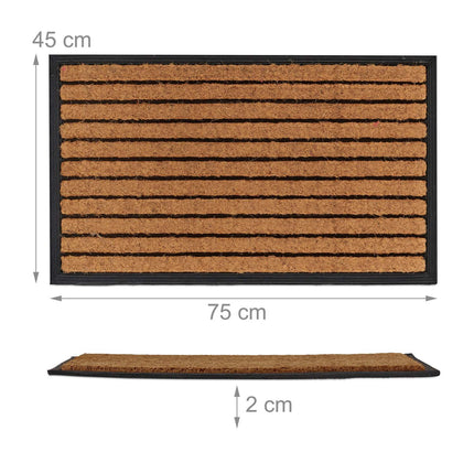 Door mat "striped" rubber & coconut