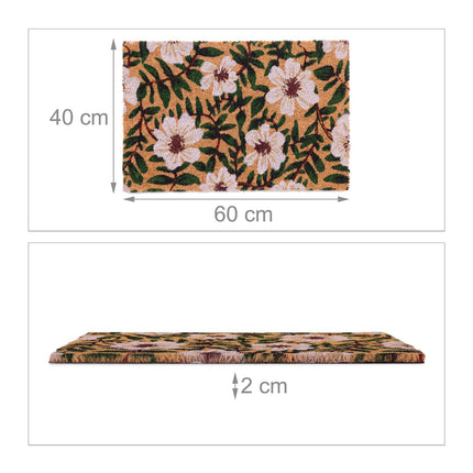 Door mat with coconut and flowers