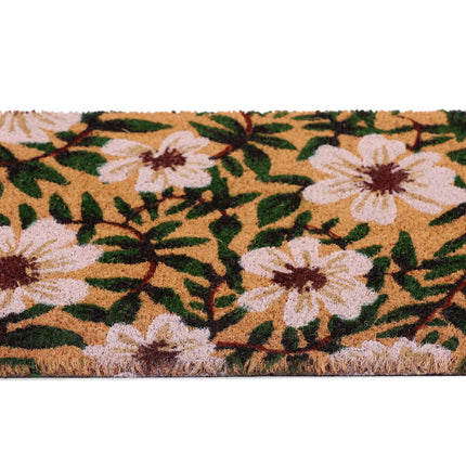 Door mat with coconut and flowers