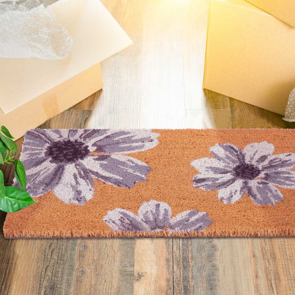 Door mat with coconut and flowers