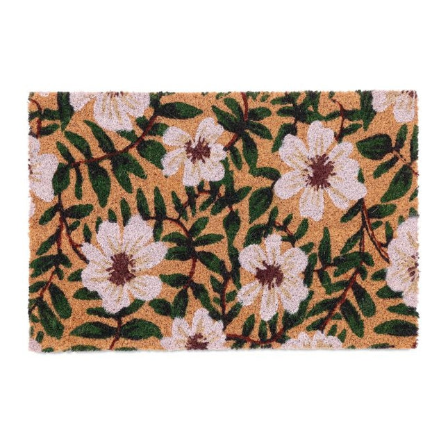 Door mat with coconut and flowers