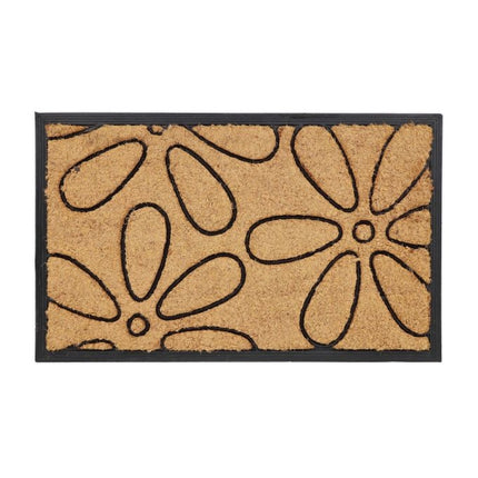 Door mat with flowers Coconut &amp; Rubber
