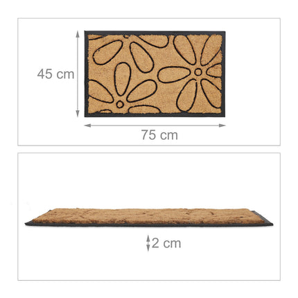 Door mat with flowers Coconut &amp; Rubber