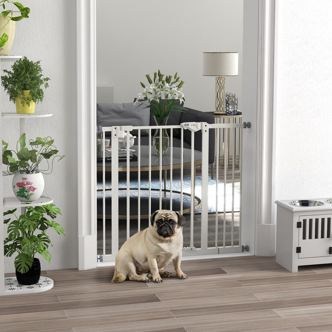 Dog Safety Gate - Expandable Metal, No-Drill, 74-94 cm