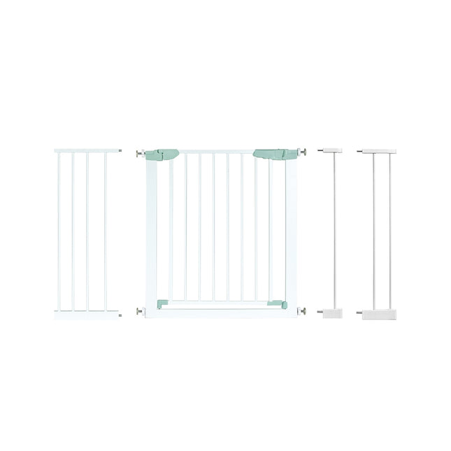 Door safety gate baby 80-132cm metal stair gate without drilling 80-130 x 2 x 76 cm white