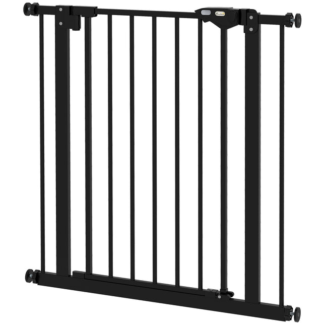 Dog safety stair gate, 74-80 cm, Metal & Plastic, Black