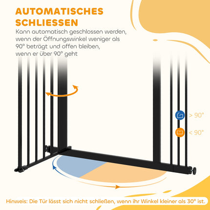 Dog Safety Gate - Adjustable, No-Drill, Black, 74-87 cm