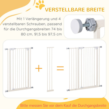 Adjustable Pet Safety Gate, No Drill, Double Lock, 97.5-104.1 cm