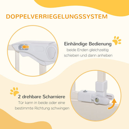 Adjustable Pet Safety Gate, No Drill, Double Lock, 97.5-104.1 cm