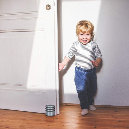 Door stop with rubber rings