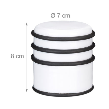 Door stop with rubber rings