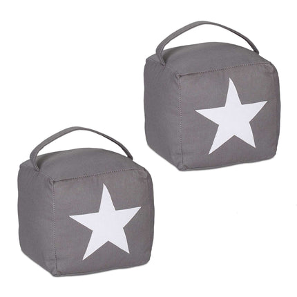 Door stop with star motif set of 2