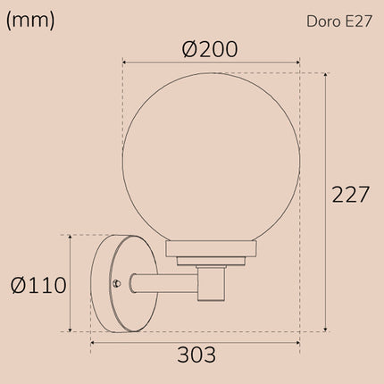 Doro Wall luminaire E27 socket IP44 Anthracite