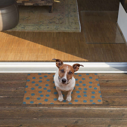Dotted coconut fiber doormat