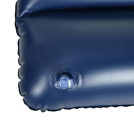 Double Air Mattress With Hand Pump & Pillow, Blue, 203x152x22Cm