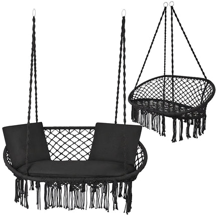 Double Black Stork's Nest Swing, 300kg Capacity, 2-Seater