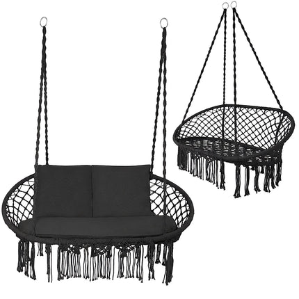 Double Black Stork's Nest Swing, 300kg Capacity, 2-Seater