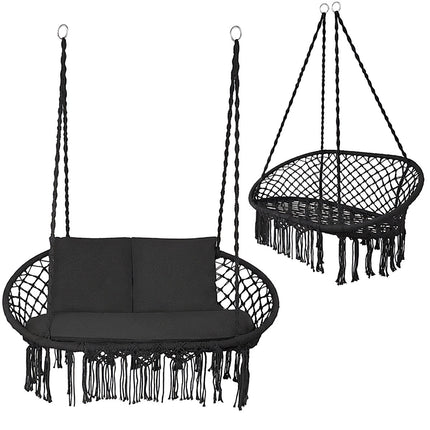 Double Black Stork's Nest Swing, 300kg Capacity, 2-Seater