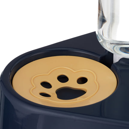 Double Bowl Pet Feeder with Water Dispenser
